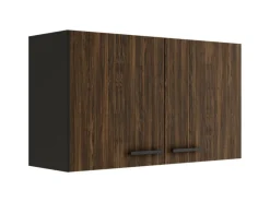 OPTIFIT Rimini409 Küchen-Oberschrank 100 cm Rillendekor Nussbaum