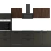 OPTIFIT Rimini409/Madrid420 Küchenzeile 270 cm Rillendekor Nussbaum/ Anthrazit