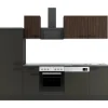 OPTIFIT Rimini409/Madrid420 Küchenzeile 270 cm Rillendekor Nussbaum/ Anthrazit