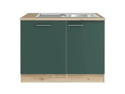 OPTIFIT Savona405 Küchen-Spülenschrank-Set Steingrün