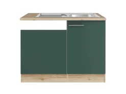 OPTIFIT Savona405 Küchen-Spülenschrank-Set Steingrün