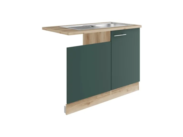 OPTIFIT Savona405 Küchen-Spülenschrank-Set Steingrün