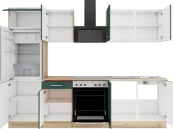 OPTIFIT Savona405 Küchenzeile 270 cm Steingrün
