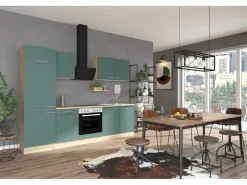 OPTIFIT Savona405 Küchenzeile 270 cm Steingrün
