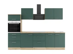 OPTIFIT Savona405 Küchenzeile 270 cm Steingrün