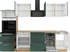 OPTIFIT Savona405 Küchenzeile 270 cm Steingrün