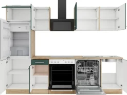 OPTIFIT Savona405 Küchenzeile 270 cm Steingrün