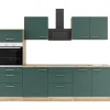 OPTIFIT Savona405 Küchenzeile 270 cm ohne E-Geräte Steingrün