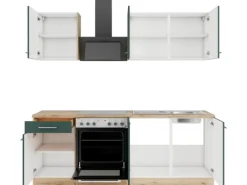 OPTIFIT Savona405 Küchenzeile 210 cm Steingrün