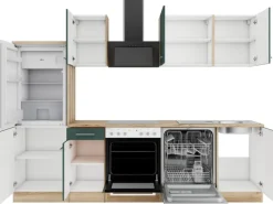 OPTIFIT Savona405 Küchenzeile 270 cm Steingrün