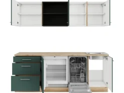 OPTIFIT Savona405 Küchenzeile 210 cm Steingrün