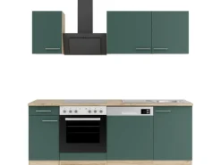 OPTIFIT Savona405 Küchenzeile 210 cm Steingrün