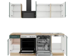 OPTIFIT Savona405 Küchenzeile 210 cm Steingrün