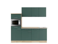 OPTIFIT Savona405 Küchenzeile 210 cm Steingrün