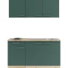 OPTIFIT Savona405 Miniküche 150 cm Steingrün