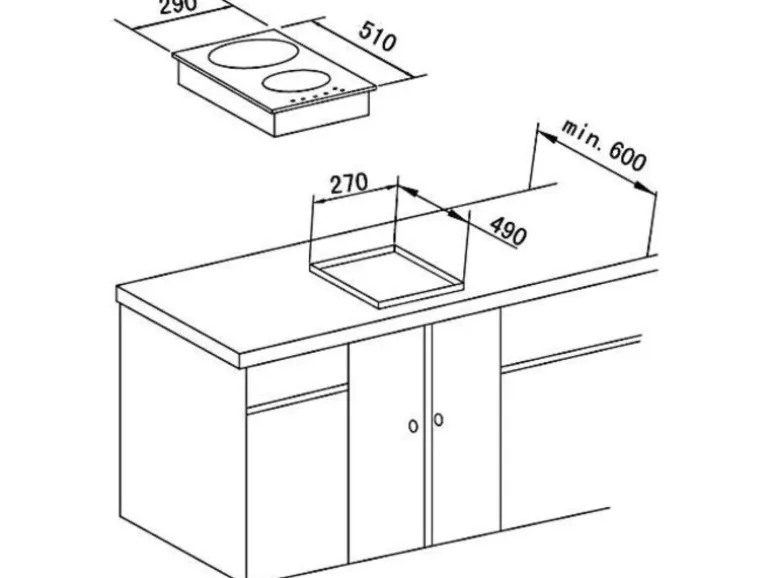 OPTIFIT Savona405/Livorno290 Miniküche 150 cm Steingrün / Wildeiche Nachbildung
