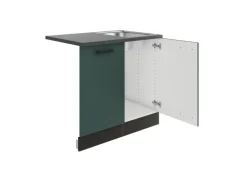 OPTIFIT Verona405 Küchen-Spülenschrank-Set Steingrün