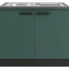 OPTIFIT Verona405 Küchen-Spülenunterschrank 100 cm Steingrün