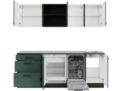 OPTIFIT Verona405 Küchenzeile 210 cm ohne E-Geräte Steingrün