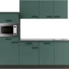 OPTIFIT Verona405 Küchenzeile 210 cm ohne E-Geräte Steingrün