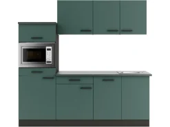 OPTIFIT Verona405 Küchenzeile 210 cm ohne E-Geräte Steingrün
