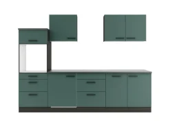 OPTIFIT Verona405 Küchenzeile 270 cm ohne E-Geräte Steingrün
