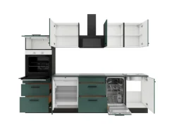 OPTIFIT Verona405 Küchenzeile 270 cm ohne E-Geräte Steingrün