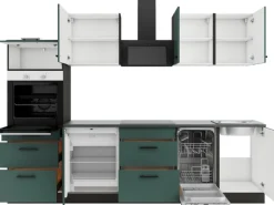 OPTIFIT Verona405 Küchenzeile 270 cm Steingrün