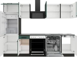 OPTIFIT Verona405 Küchenzeile 270 cm Steingrün