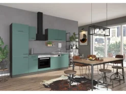OPTIFIT Verona405 Küchenzeile 270 cm Steingrün