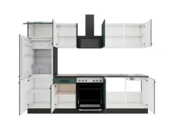 OPTIFIT Verona405 Küchenzeile 270 cm ohne E-Geräte Steingrün