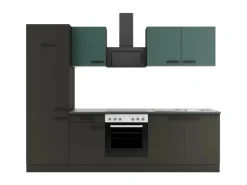 OPTIFIT Verona405/Madrid420 Küchenzeile 270 cm Steingrün / Anthrazit