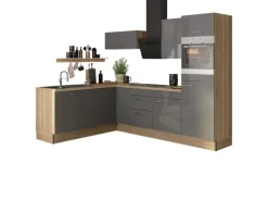 Optifit Winkelküche Optikoncept Jonte 270 cm Anthrazit-Wildeiche Nachb.