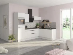 Optifit Winkelküche Optikoncept Arvid ohne E-Geräte 270 cm Weiß