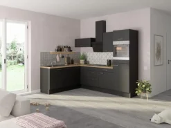 Optifit Winkelküche Optikoncept Ingvar ohne E-Geräte 270 cm Anthrazit