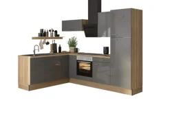 Optifit Winkelküche Optikoncept Jonte 270 cm Anthrazit-Wildeiche Nachb.