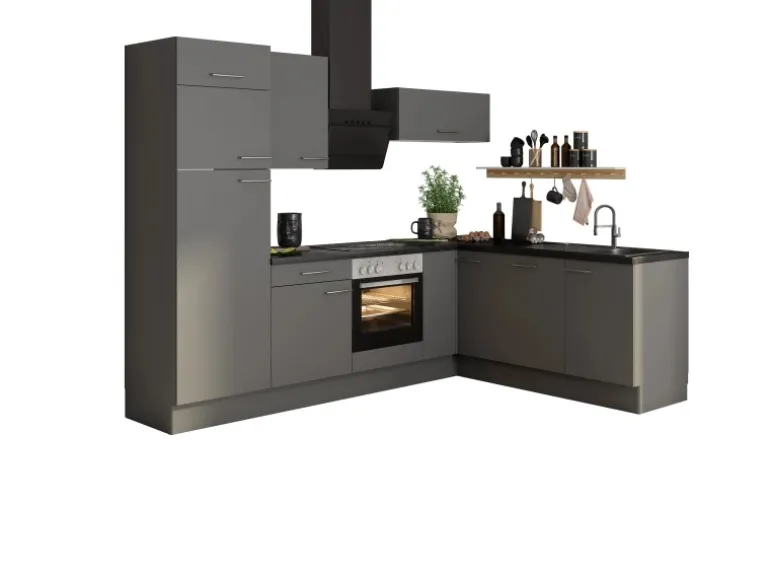 Optifit Winkelküche Optikoncept Mats 270 cm Basaltgrau