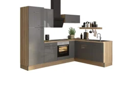 Optifit Winkelküche Optikoncept Jonte 270 cm Anthrazit-Wildeiche Nachb.