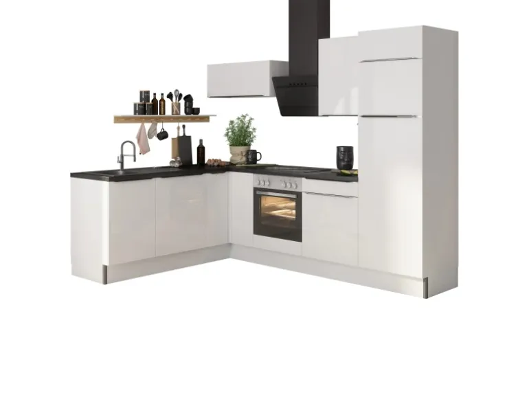 Optifit Winkelküche Optikoncept Arvid ohne E-Geräte 270 cm Weiß