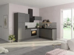 Optifit Winkelküche Optikoncept Mats ohne E-Geräte 270 cm Basaltgrau