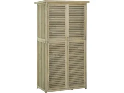 Outsunny Gartenschrank mit Asphaltdach 4 Fächer 87 x 46,5 x 160 cm