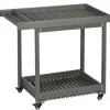Outsunny Outdoor Servierwagen HDPE Grau 87L x 50B x 80H cm