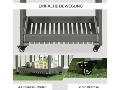 Outsunny Outdoor Servierwagen HDPE Grau 87L x 50B x 80H cm