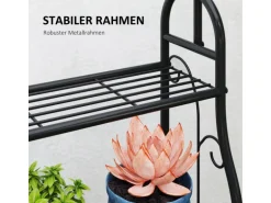 Outsunny  Pflanzenständer Metall Schwarz 75L x 25B x 137H cm