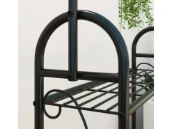 Outsunny  Pflanzenständer Metall Schwarz 75L x 25B x 137H cm