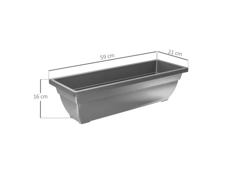 Outsunny Pflanztöpfe Kunststoff 5er Set Blumentopf aus Kunststoff Grau