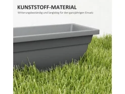 Outsunny Pflanztöpfe Kunststoff 5er Set Blumentopf aus Kunststoff Grau