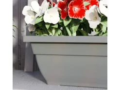 Outsunny Pflanztöpfe Kunststoff 5er Set Blumentopf aus Kunststoff Grau