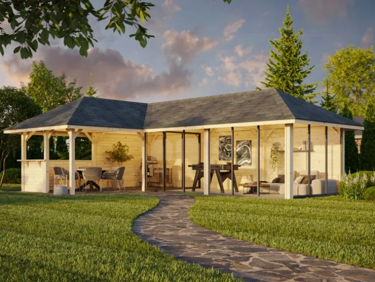 Palmako Pavillon Bianca Set221 Slide Transparent 876 cm x 588 cm FSC®
