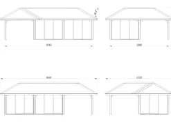 Palmako Pavillon Bianca Set221 Slide Transparent 876 cm x 588 cm FSC®